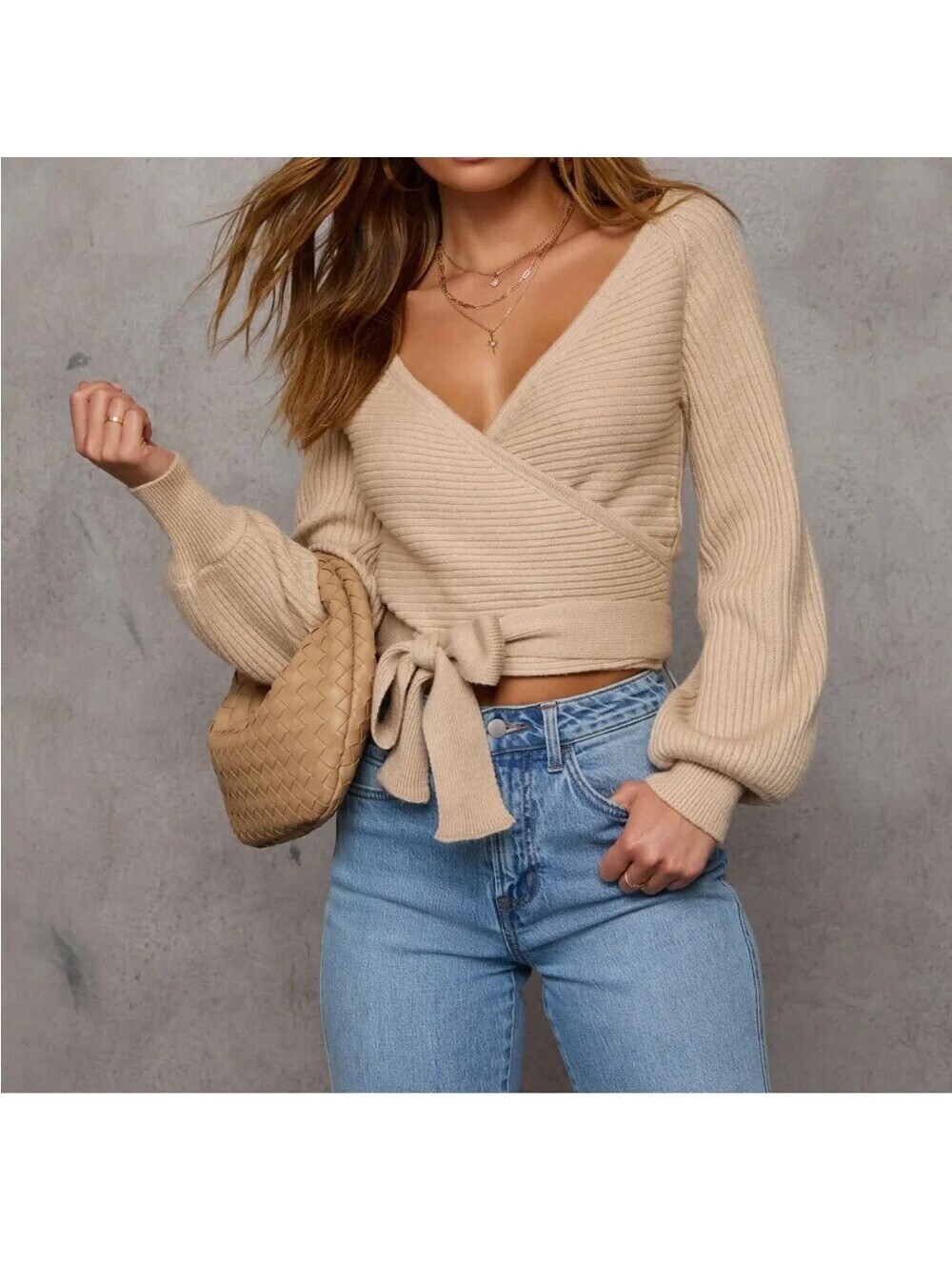NWT Vici Women's Beige Sweater Size Large